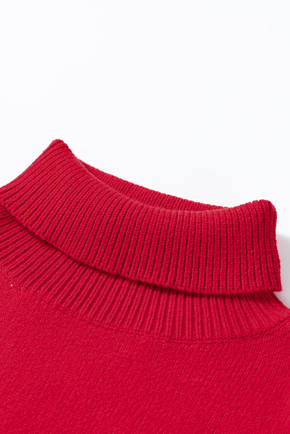 Racing Red Merry Graphic Sequin Sleeve Turtleneck Sweater view 18