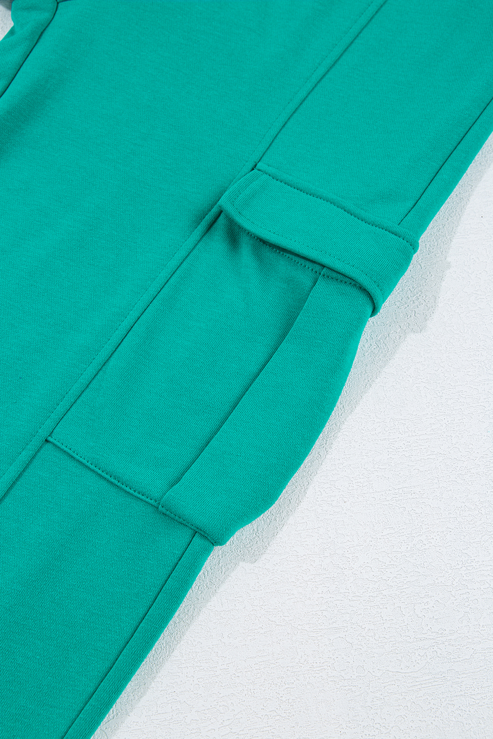 Solid Color Pullover Top and Cargo Pants Set view 17