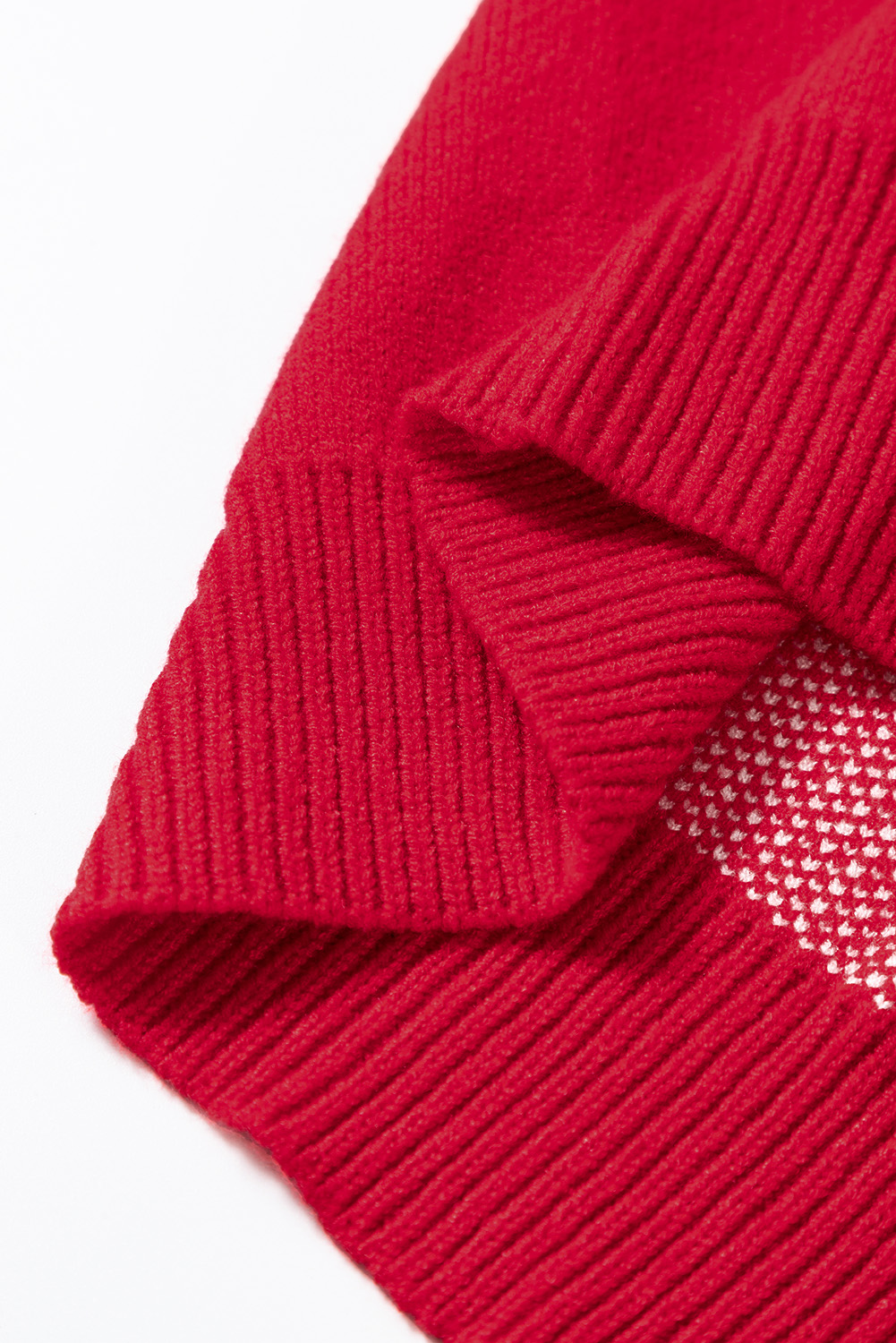 Racing Red Merry Graphic Sequin Sleeve Turtleneck Sweater view 21