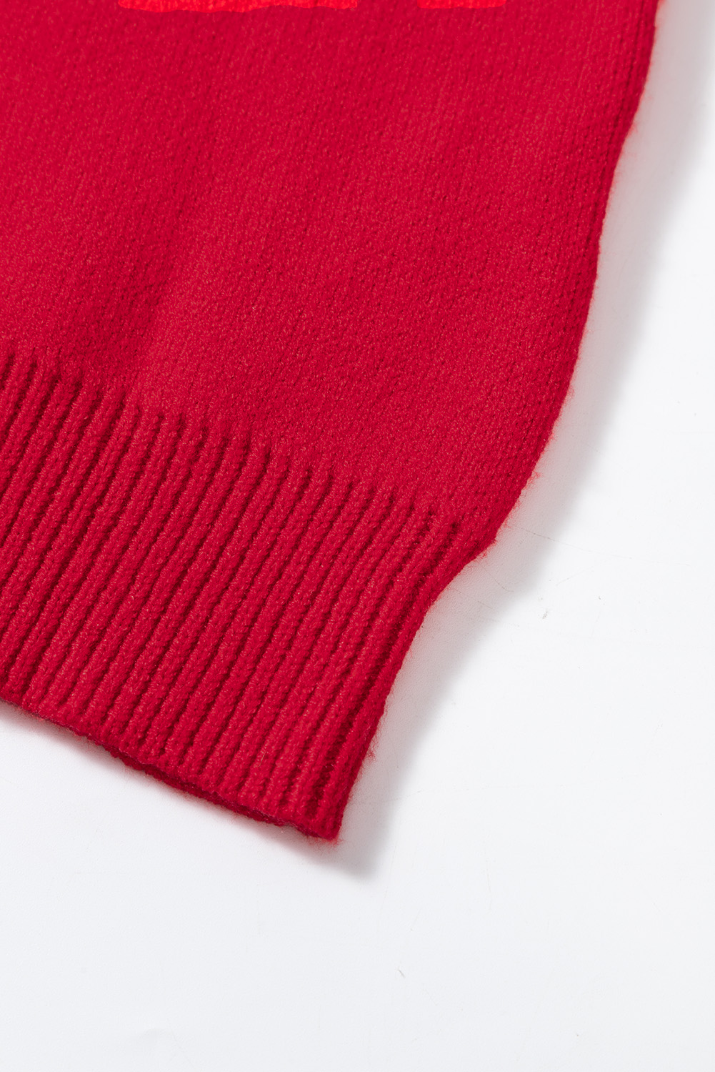 Racing Red Merry Graphic Sequin Sleeve Turtleneck Sweater view 20