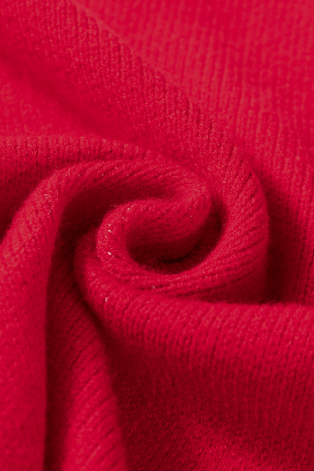 Racing Red Merry Graphic Sequin Sleeve Turtleneck Sweater view 22