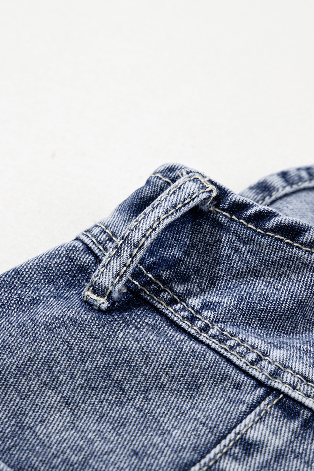 Sail Blue Denim Bib Straight Leg Jumpsuit with Pockets view 11