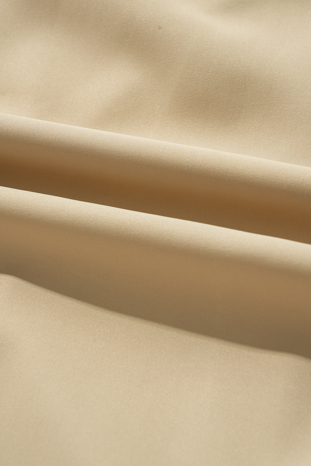 Pale Khaki Solid Color Lapel Collar Waist Tie Wind Coat view 24