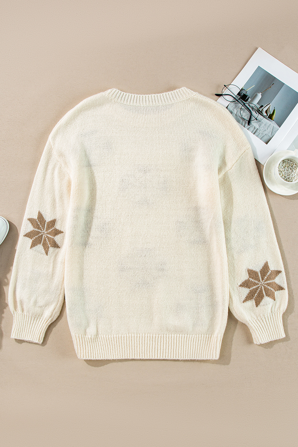 White Snowflake Christmas Tunic Sweater view 10