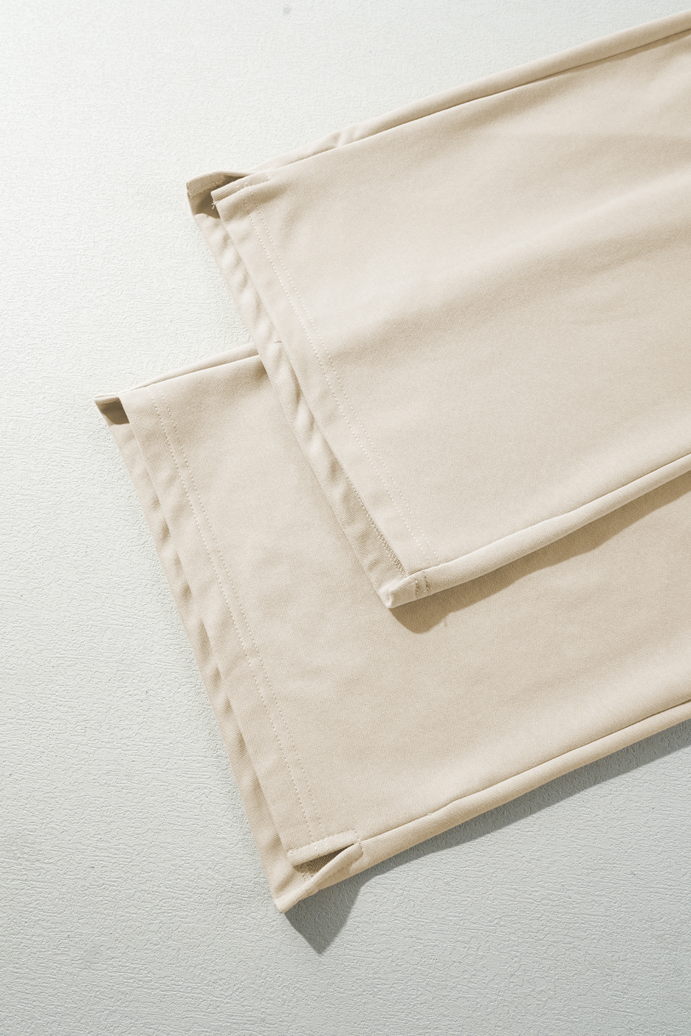 Apricot Loop Drawstring Elastic Waistband Casual Wide Leg Pants view 7