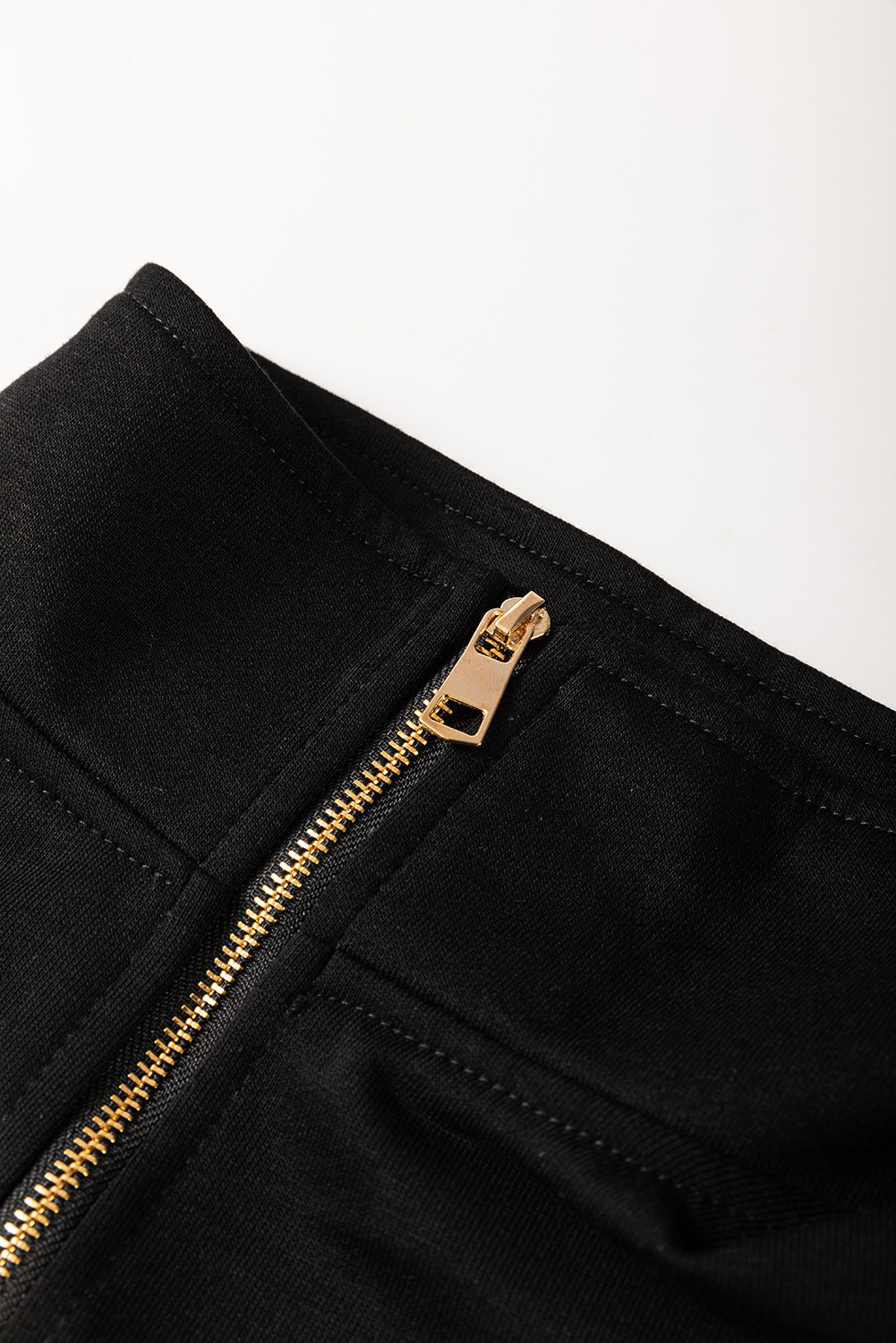 Black Zipper Flutter Sleeve Drawstring Elastic Waistband Jumpsuit view 25