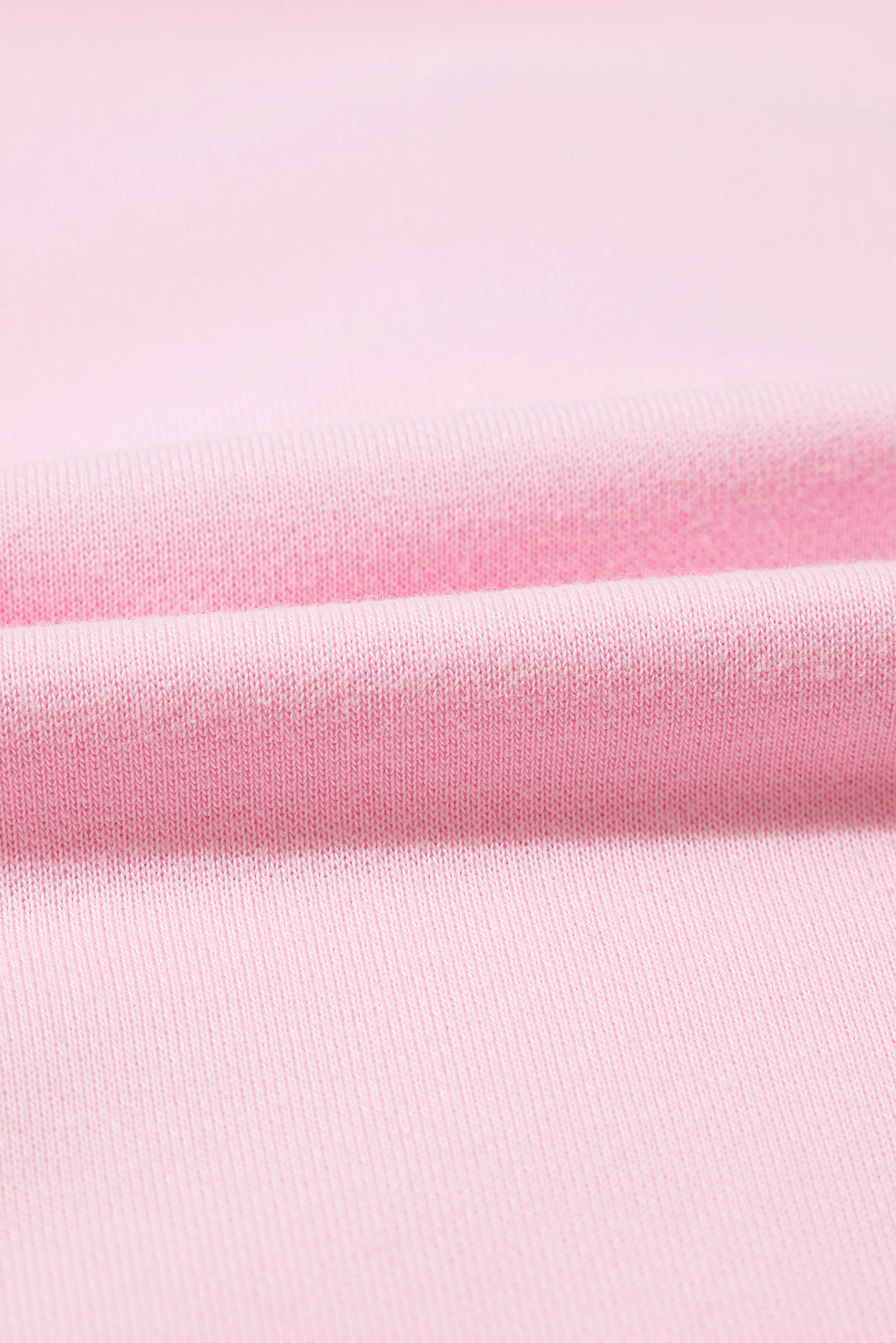 Light Pink Embroidered Bow Lantern Sleeve Oversized Pullover Sweatshirt