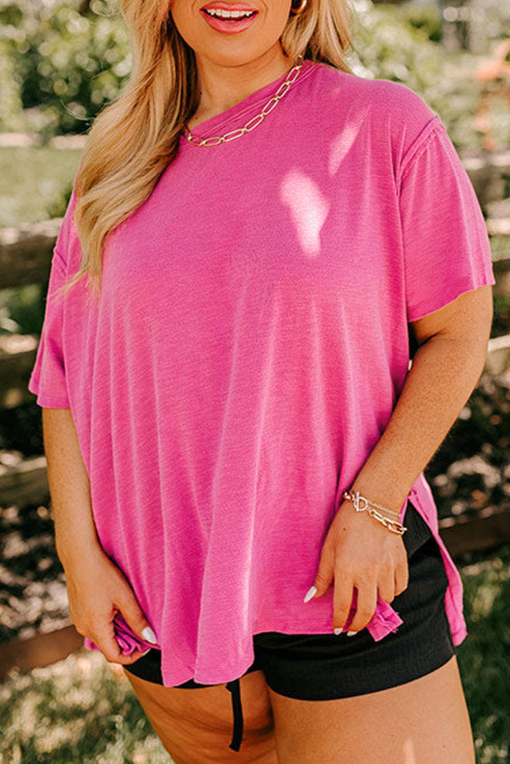 Women's Side Split T-shirt Set