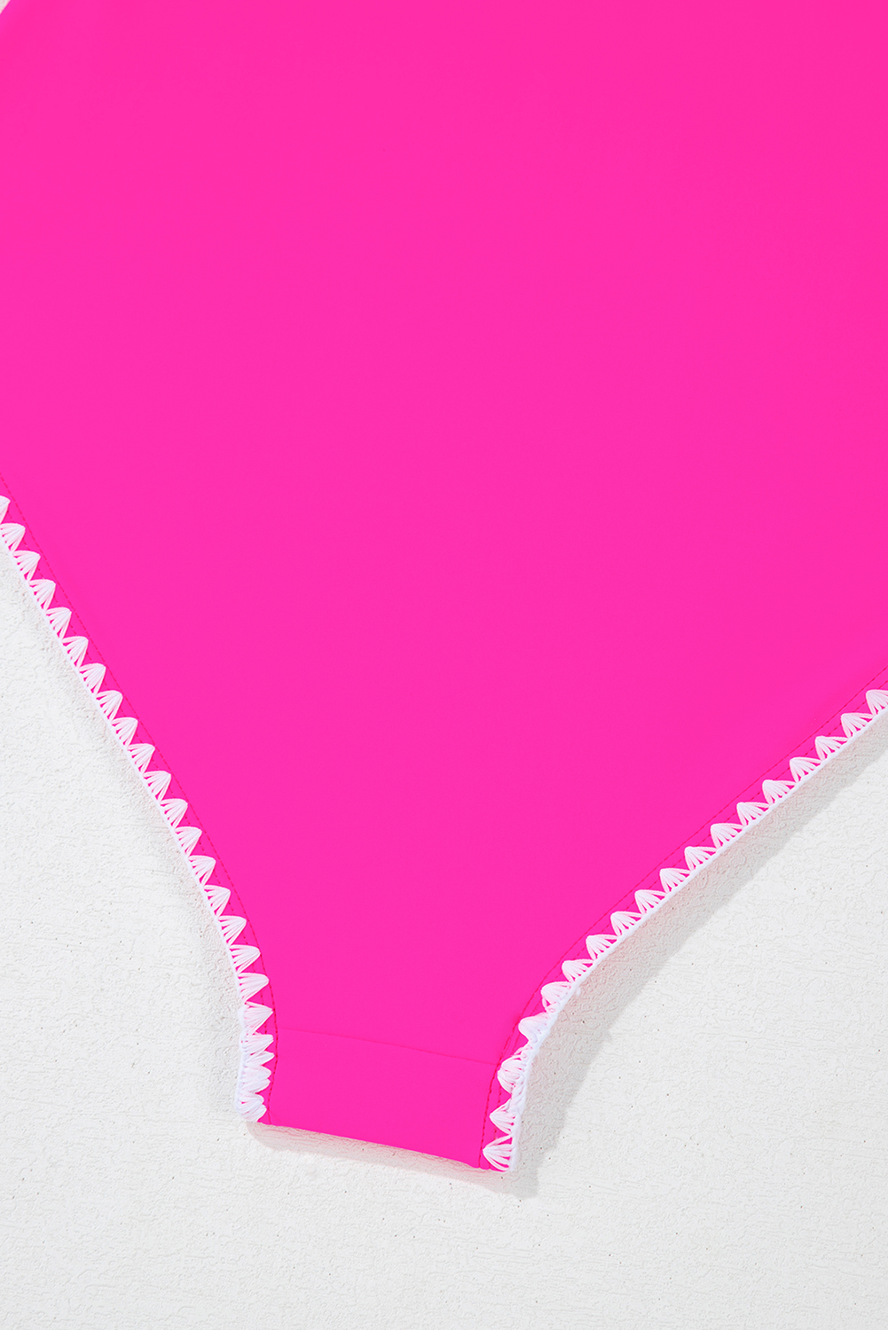 Rose Red Ric Rac Trim Contrasted Patchwork Cutout One Piece Swimsuit view 33
