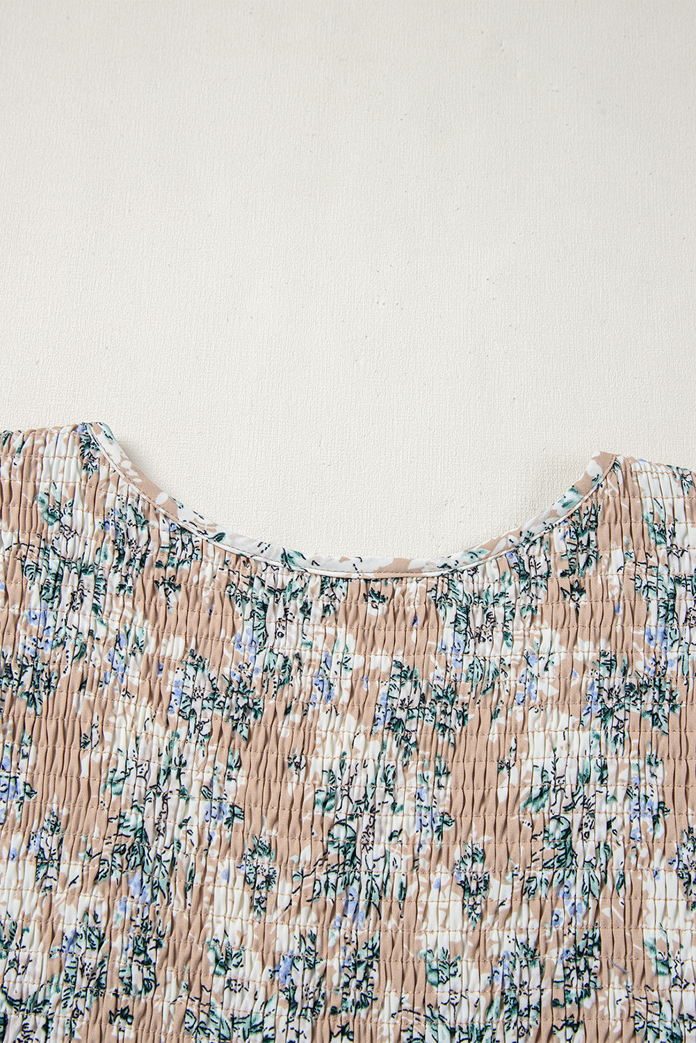 Khaki Maple Grove Floral Smocked Puff Sleeve Long Dress view 19