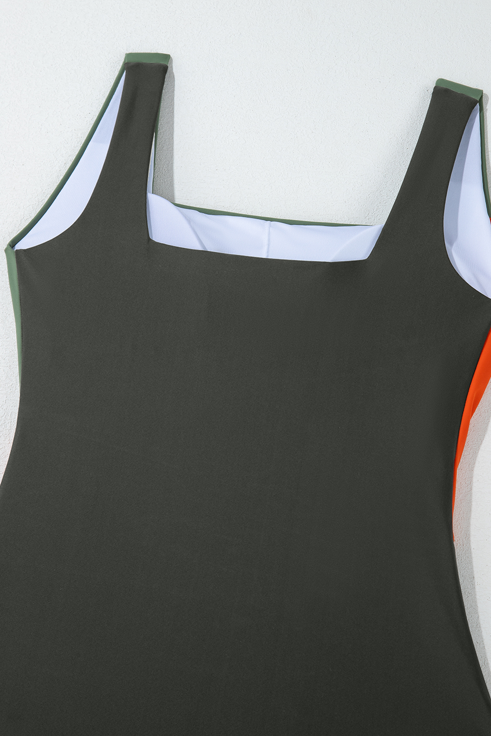 Duffel Green Color Block Padded Square Neck One Piece Swimsuit view 22