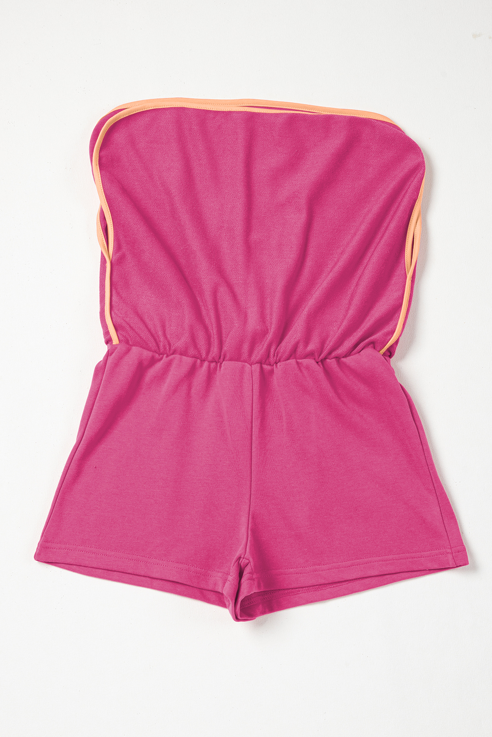 Rose Red Color Contrast Loose Pullover and Lace-up Waist Skort Set view 21