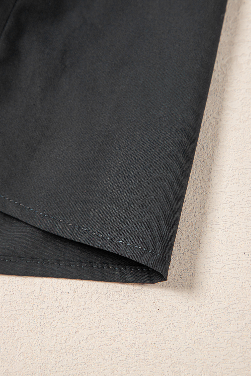 Black Shirt Style Button Down Puff Sleeve Ruffle Hem Dress view 17