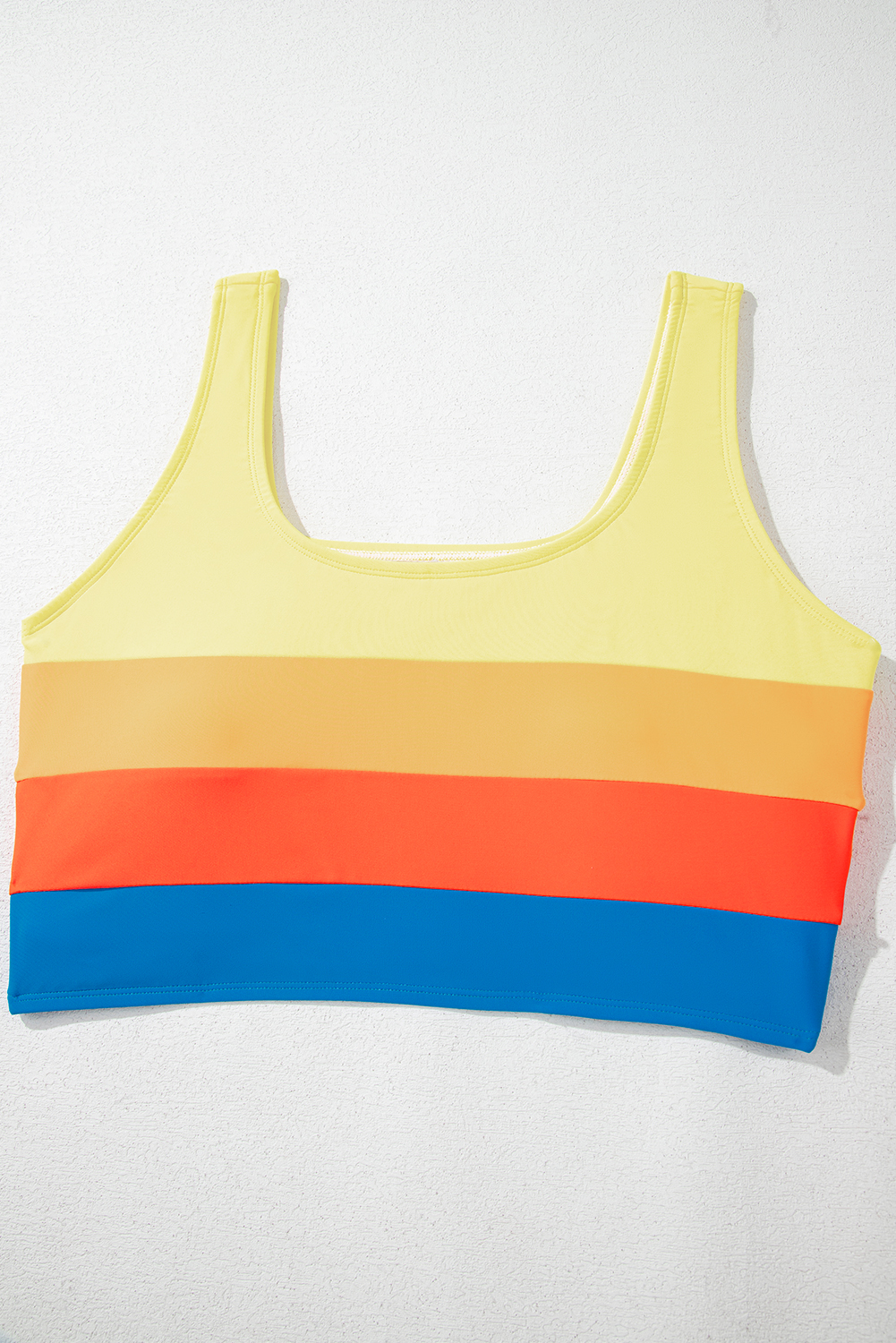 Blue Colorblock Square Neck Top Pleated High Waisted Bikini view 49