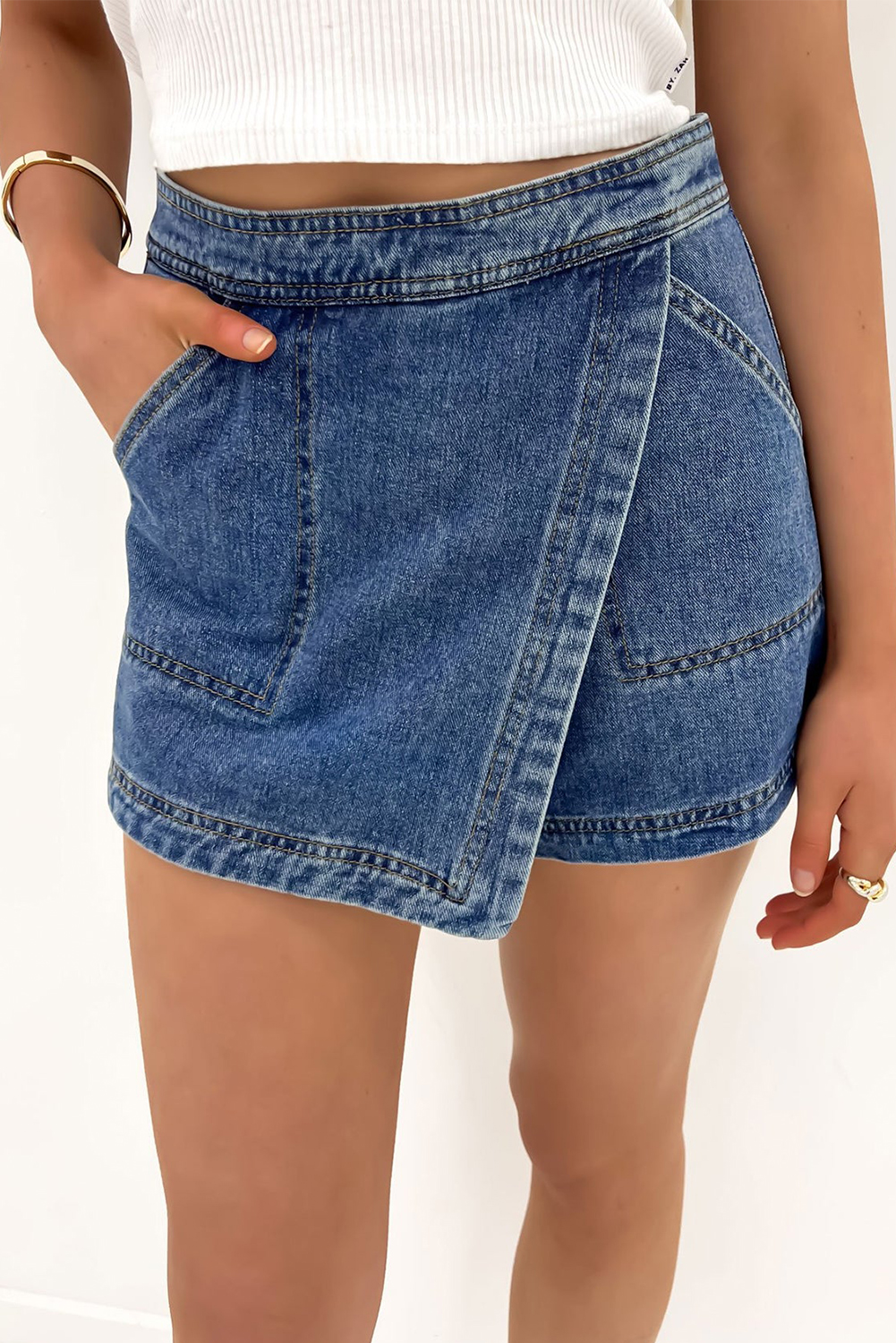 BLUE DENIM SKORT 653-A