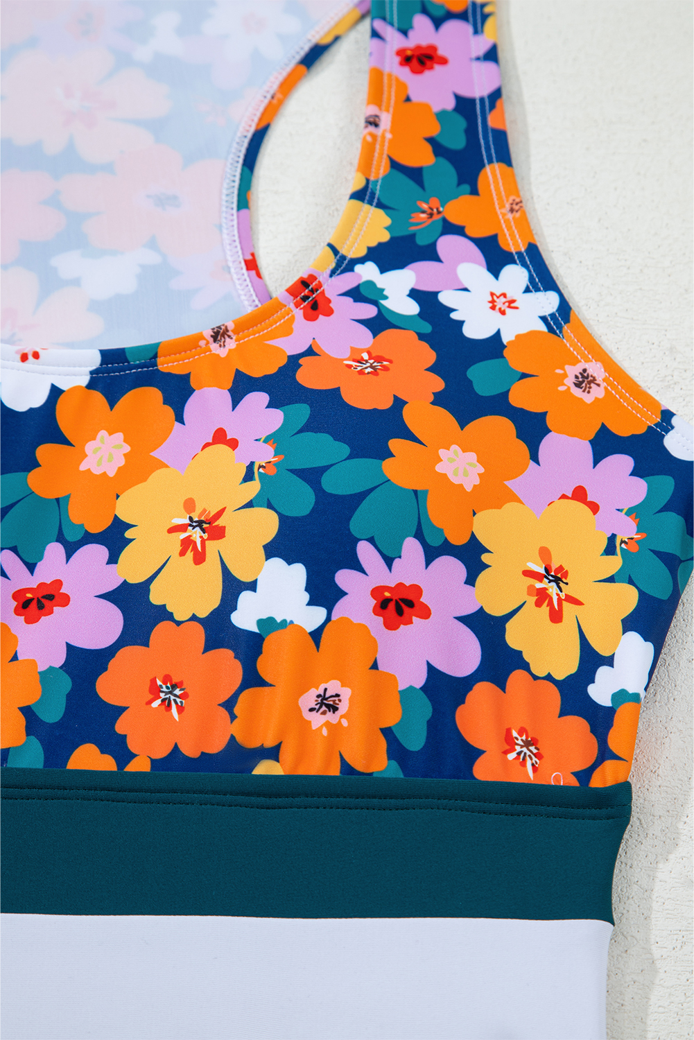 Dearlove Green Floral Print Racerback Cutout High Waist 2pcs Bikini view 14