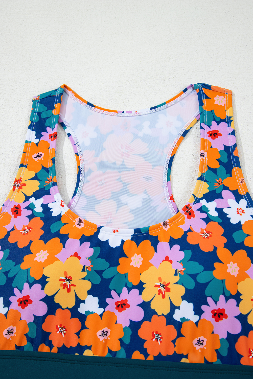 Dearlove Green Floral Print Racerback Cutout High Waist 2pcs Bikini view 12