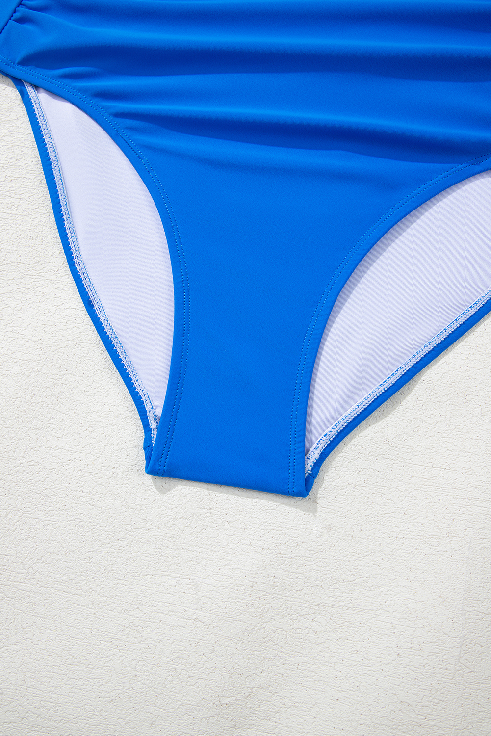 Blue Colorblock Square Neck Top Pleated High Waisted Bikini view 31