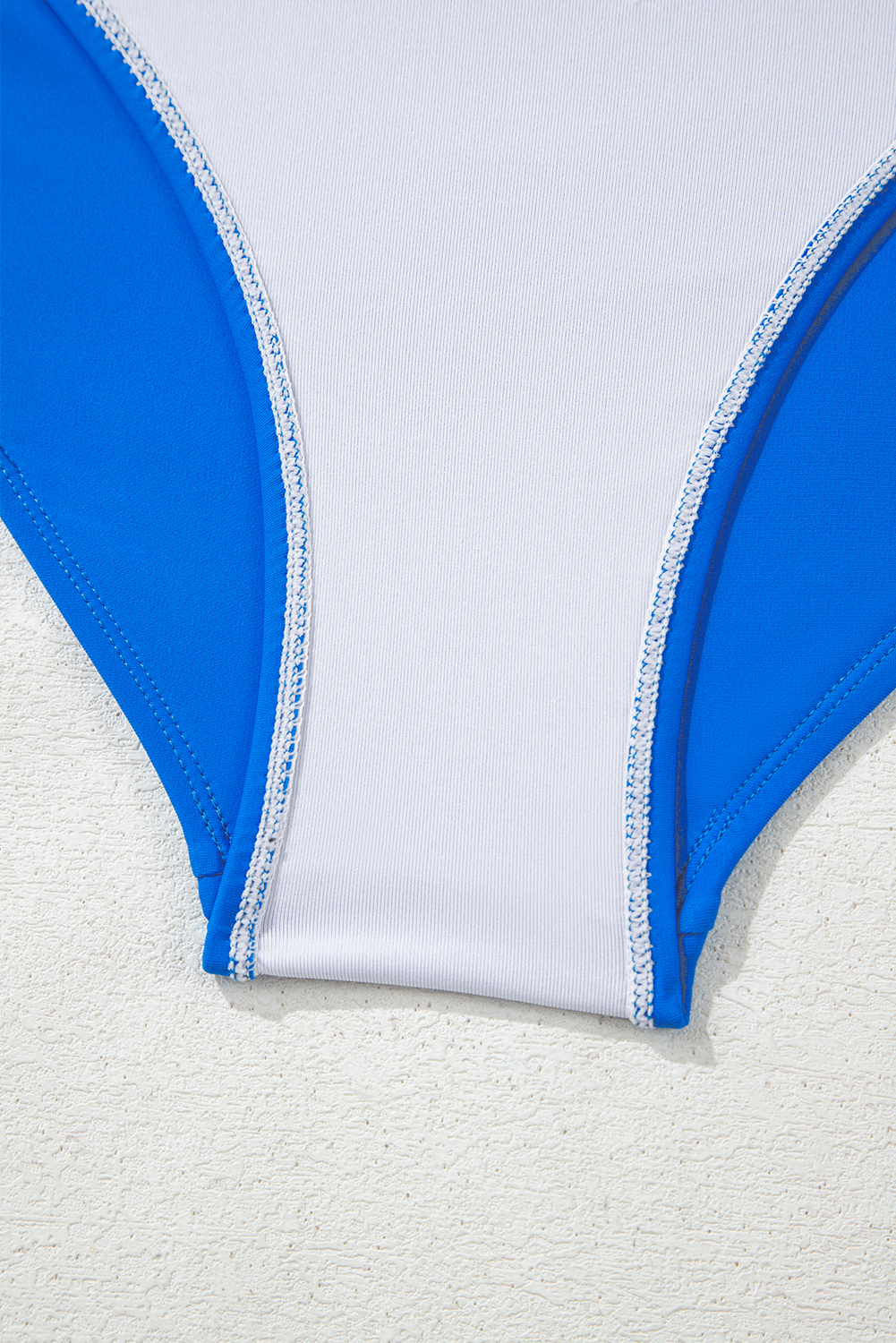 Blue Colorblock Square Neck Top Pleated High Waisted Bikini view 21