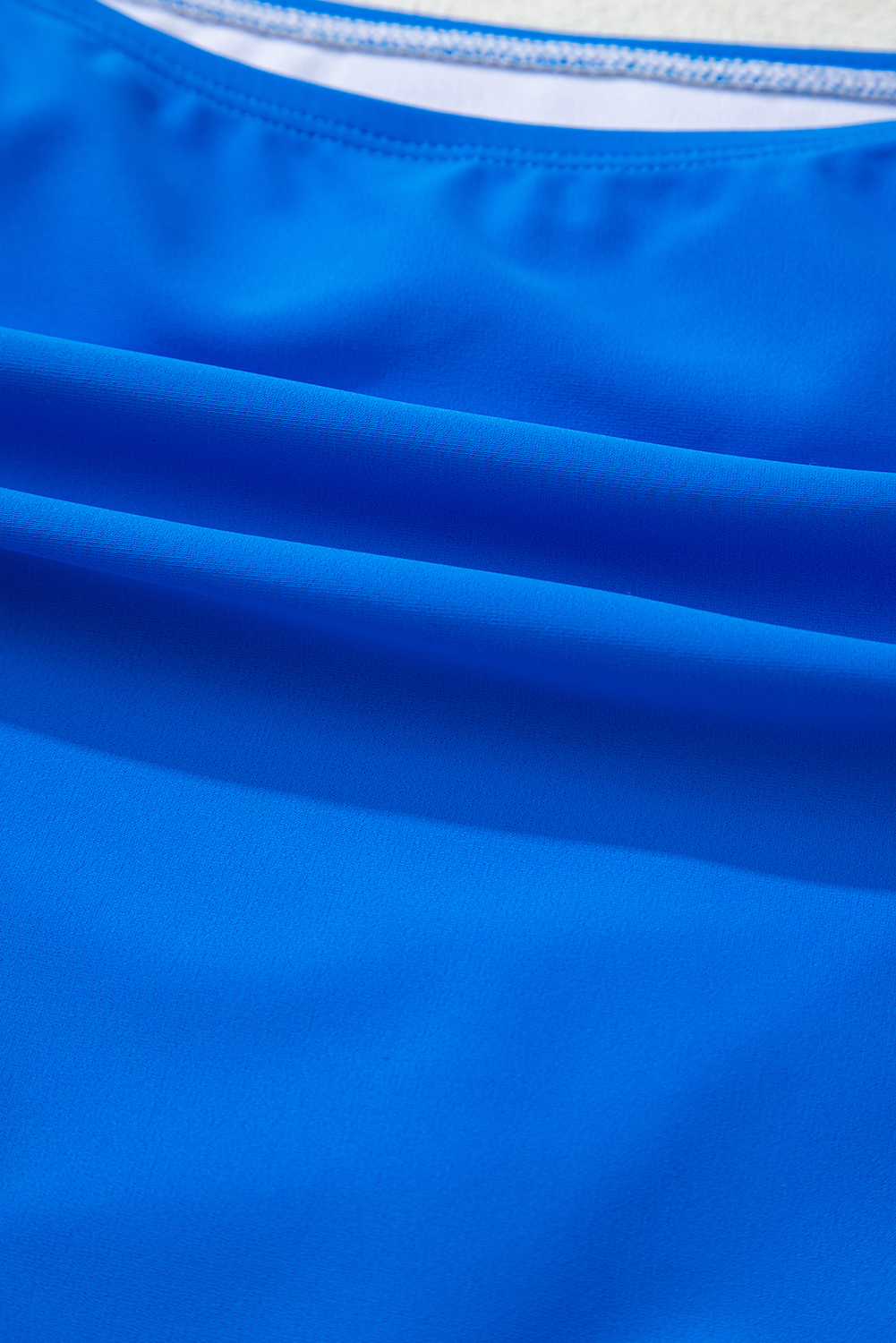 Blue Colorblock Square Neck Top Pleated High Waisted Bikini view 39