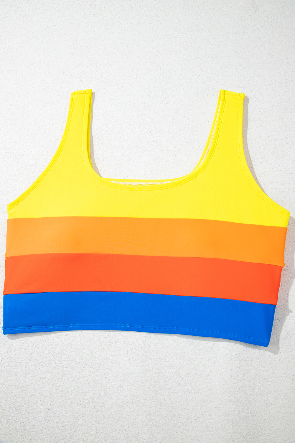 Blue Colorblock Square Neck Top Pleated High Waisted Bikini view 19