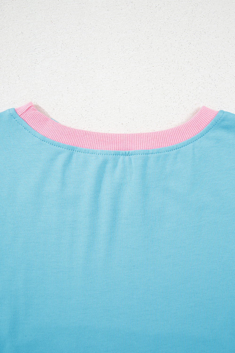 Turquoise Colorblock Edge Drop Shoulder T Shirt and Skort 2Pcs Set view 17