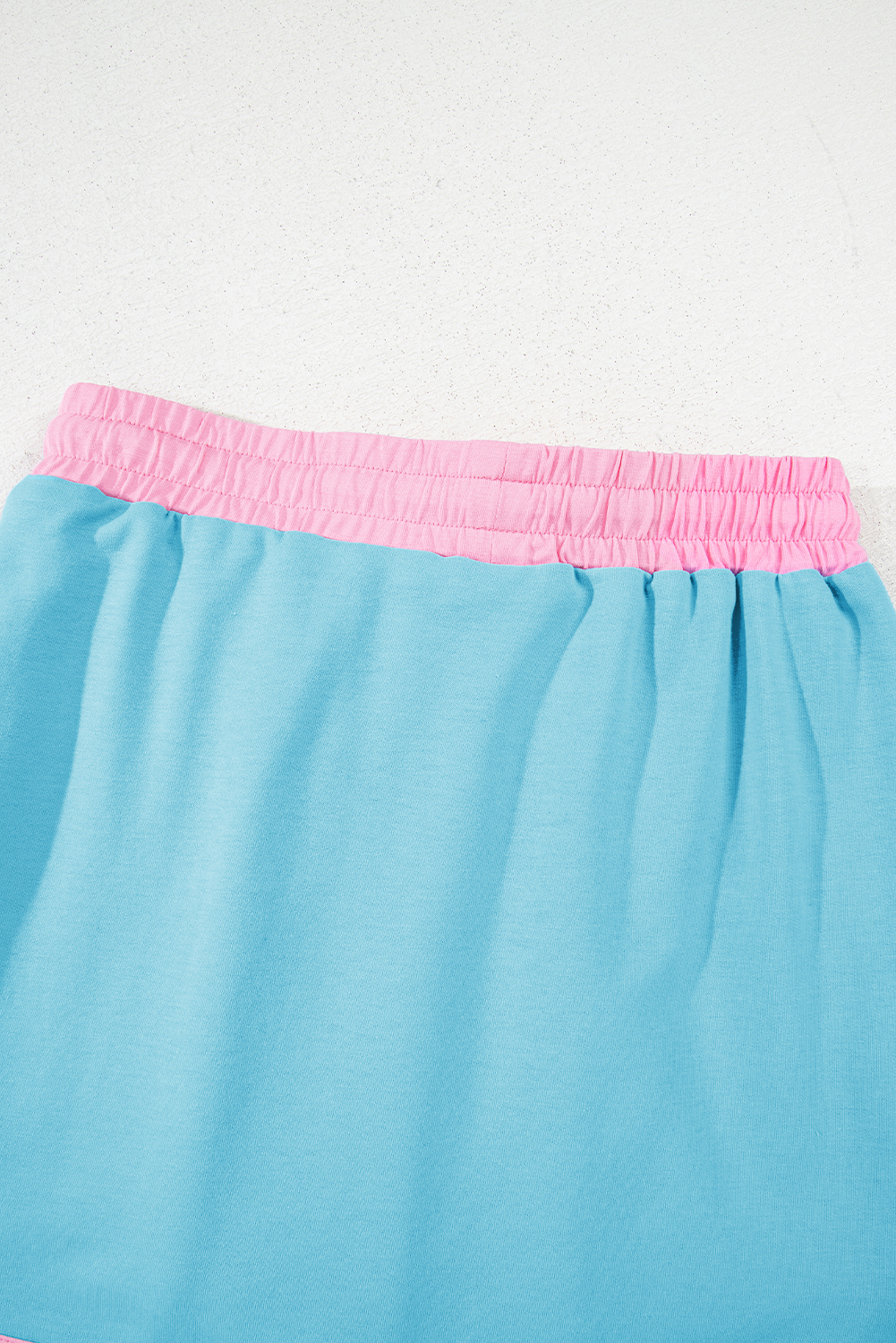 Turquoise Colorblock Edge Drop Shoulder T Shirt and Skort 2Pcs Set view 11