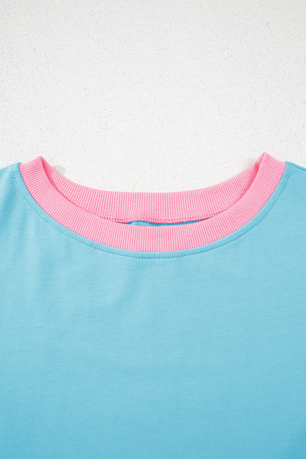 Turquoise Colorblock Edge Drop Shoulder T Shirt and Skort 2Pcs Set view 19