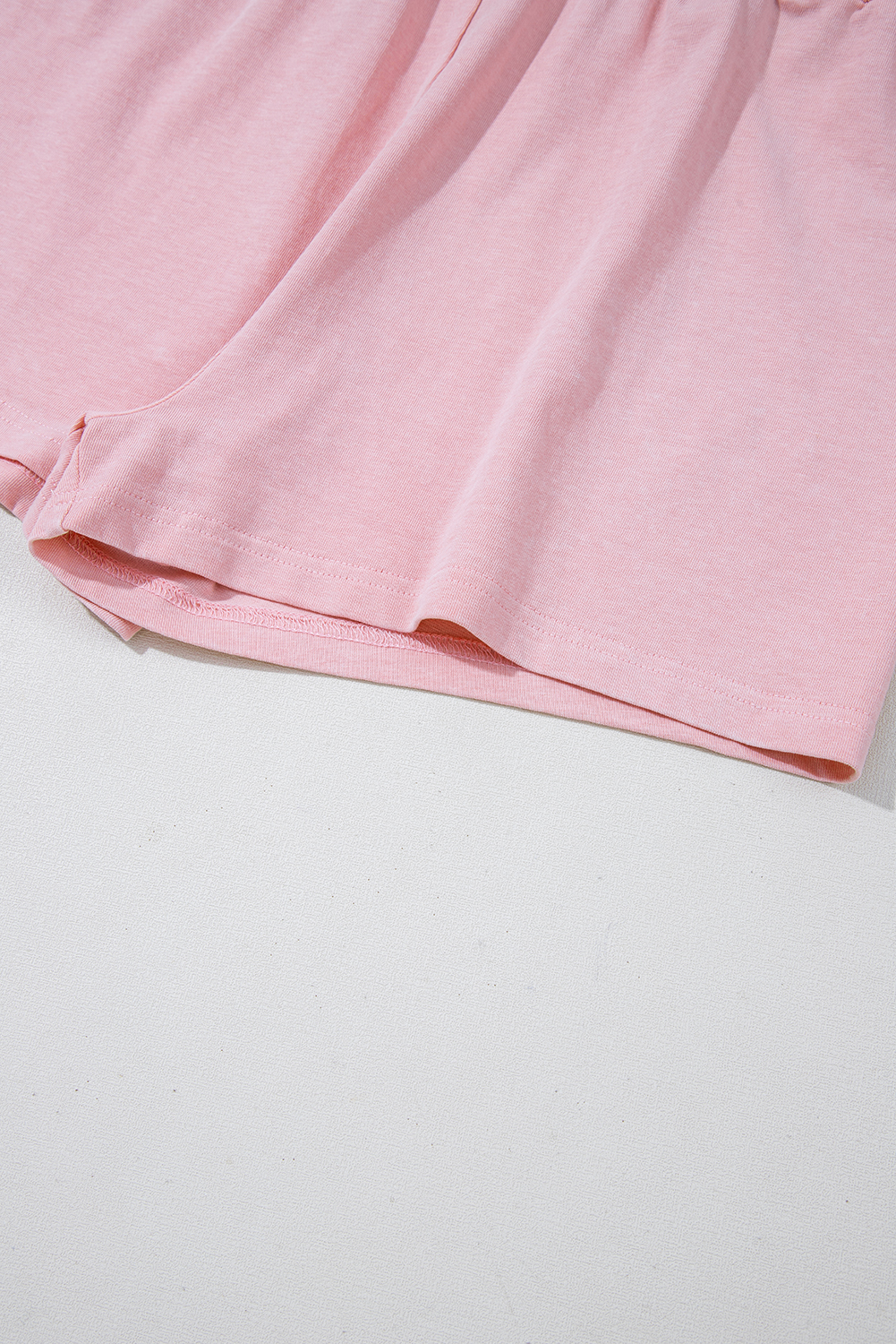 Light Pink Solid Color Washed Sleeveless Top Split Skort Cotton 2pcs Outfit