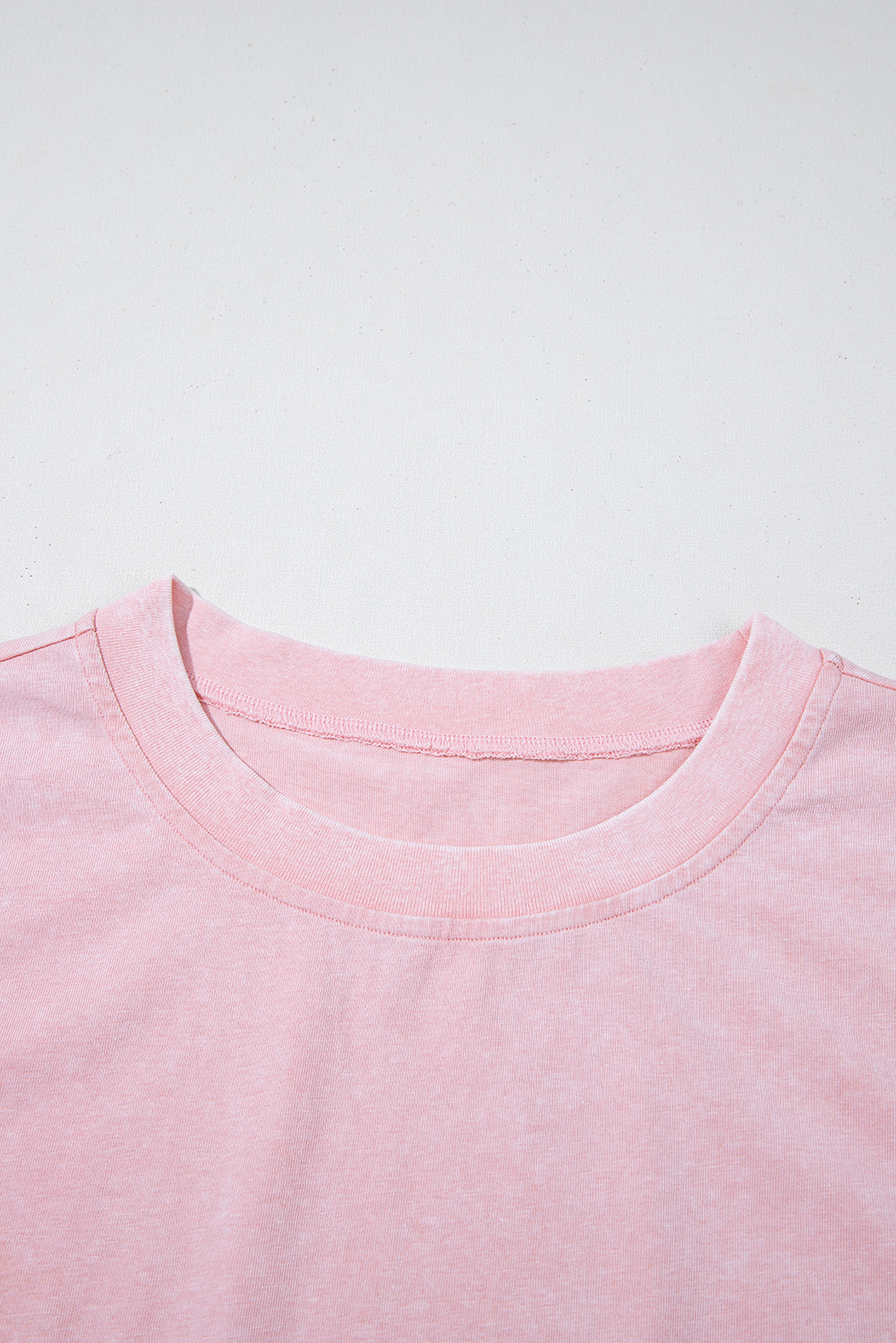 Light Pink Solid Color Washed Sleeveless Top Split Skort Cotton 2pcs Outfit
