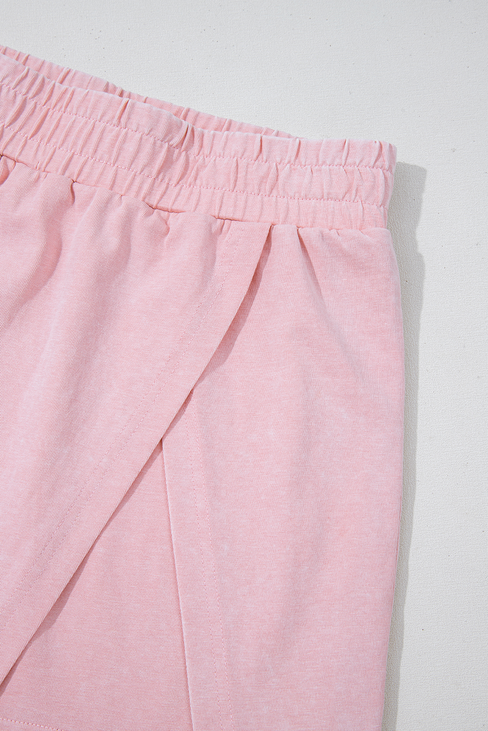 Light Pink Solid Color Washed Sleeveless Top Split Skort Cotton 2pcs Outfit