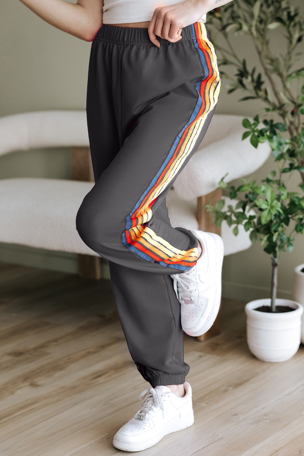 Dearlove Dark Grey Counting Rainbows High Waist Sweatpants view 3