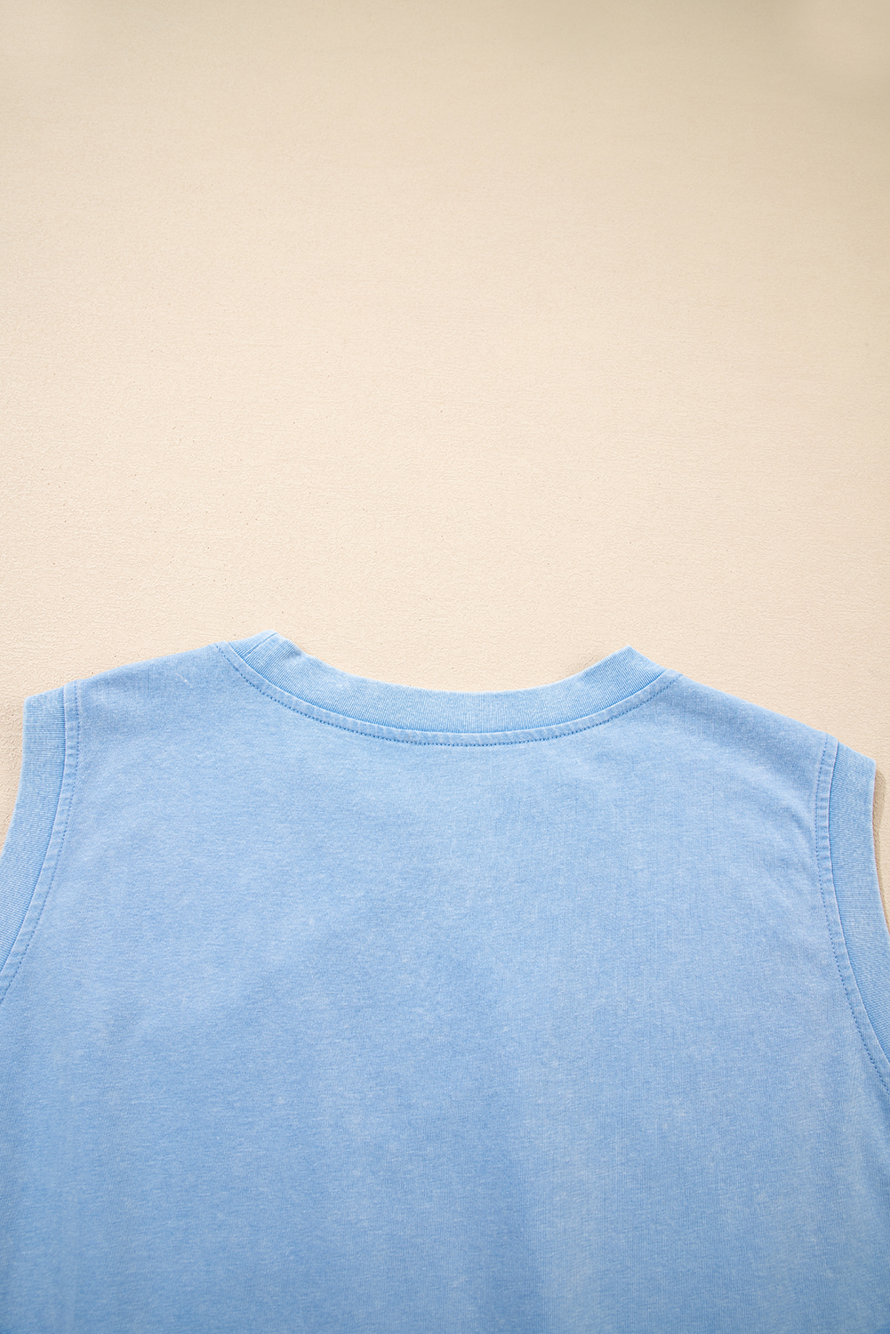 Myosotis Solid Color Washed Sleeveless Top Split Skort Cotton 2pcs Outfit