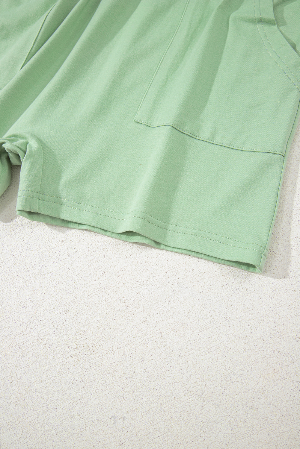 Grass Green Loose Half Sleeve V Neck Knit Romper view 15