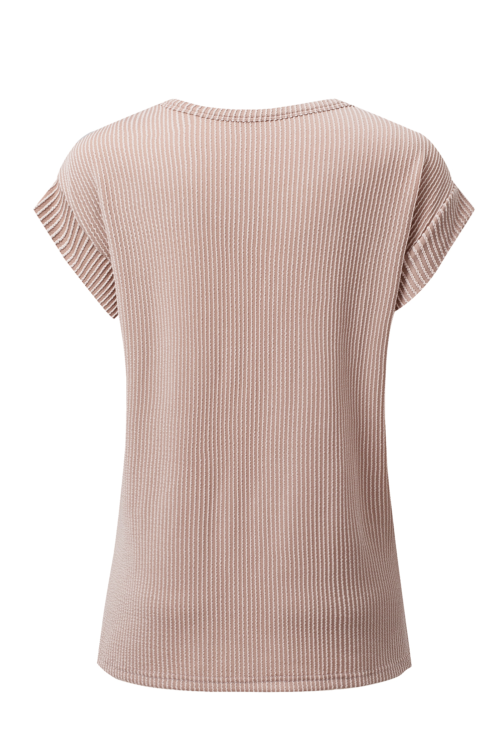 Dark Khaki Twisted Rib Wide Sleeve Crew Neck T Shirt view 13