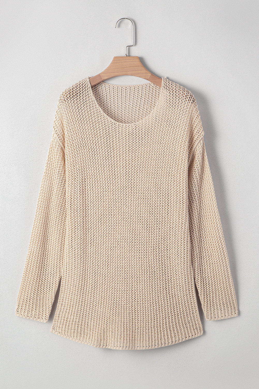 Smoke Gray Crochet Hollow-out Jumper Top Sweater view 18