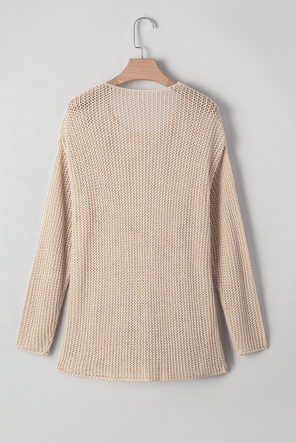 Smoke Gray Crochet Hollow-out Jumper Top Sweater view 19