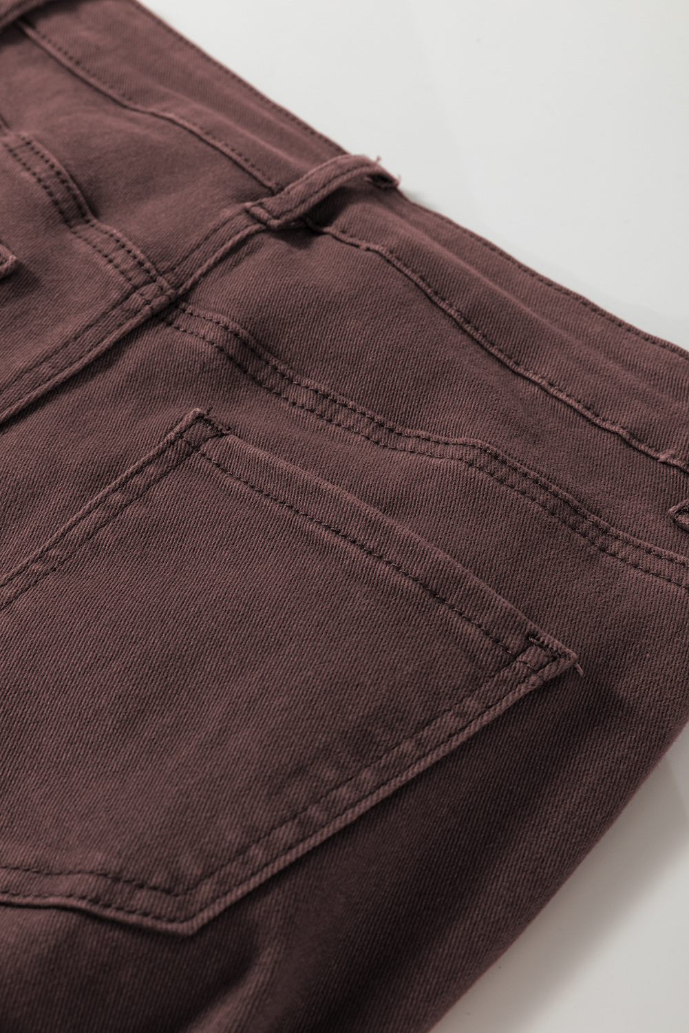 Coffee Loose Straight High Waist Solid Color Jeans view 5