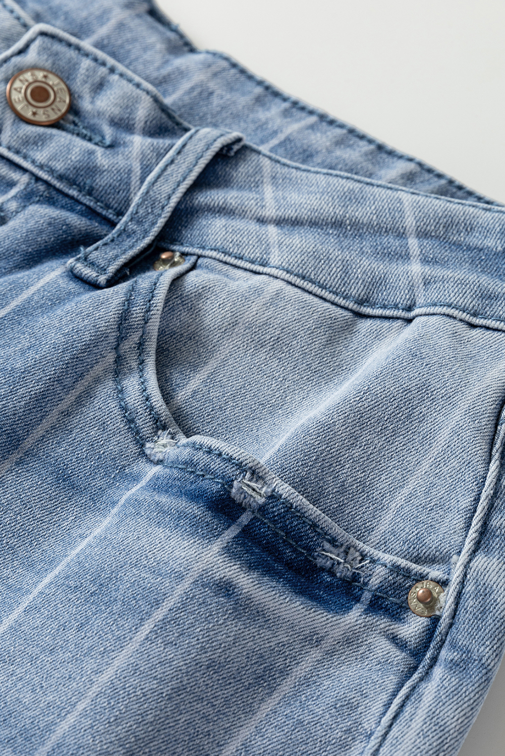 $ 22.11 - Beau Blue Multi Buttons Pinstripe Wide Leg Jeans - ds.dear ...