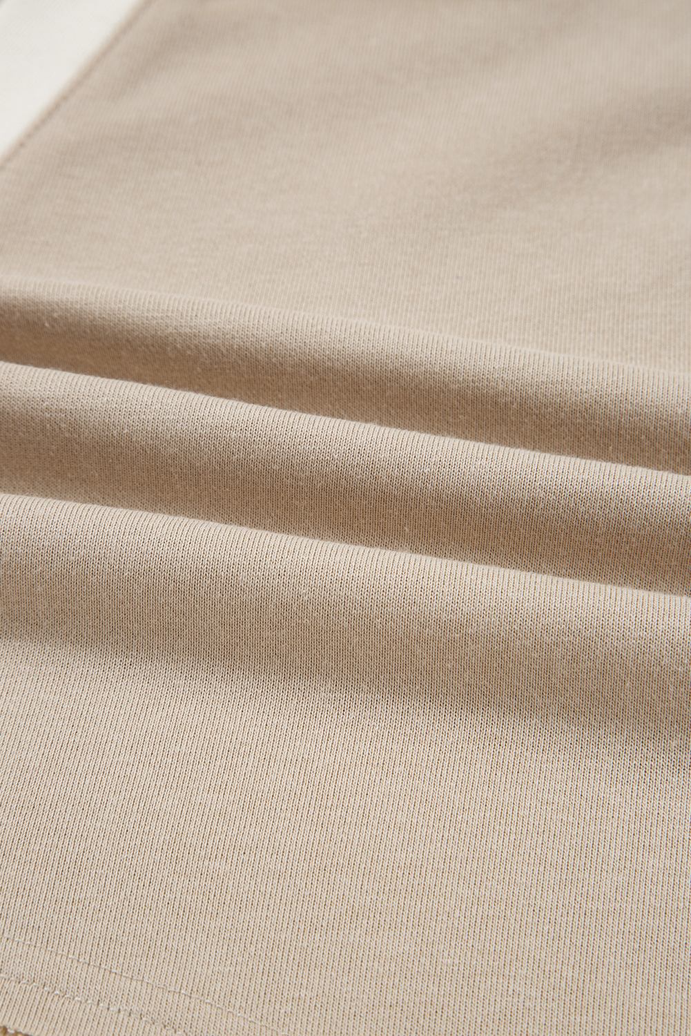 Parchment Raw Edge Detail Colorblock Patchwork Cropped Pullover Drawstring Skirt Set view 23