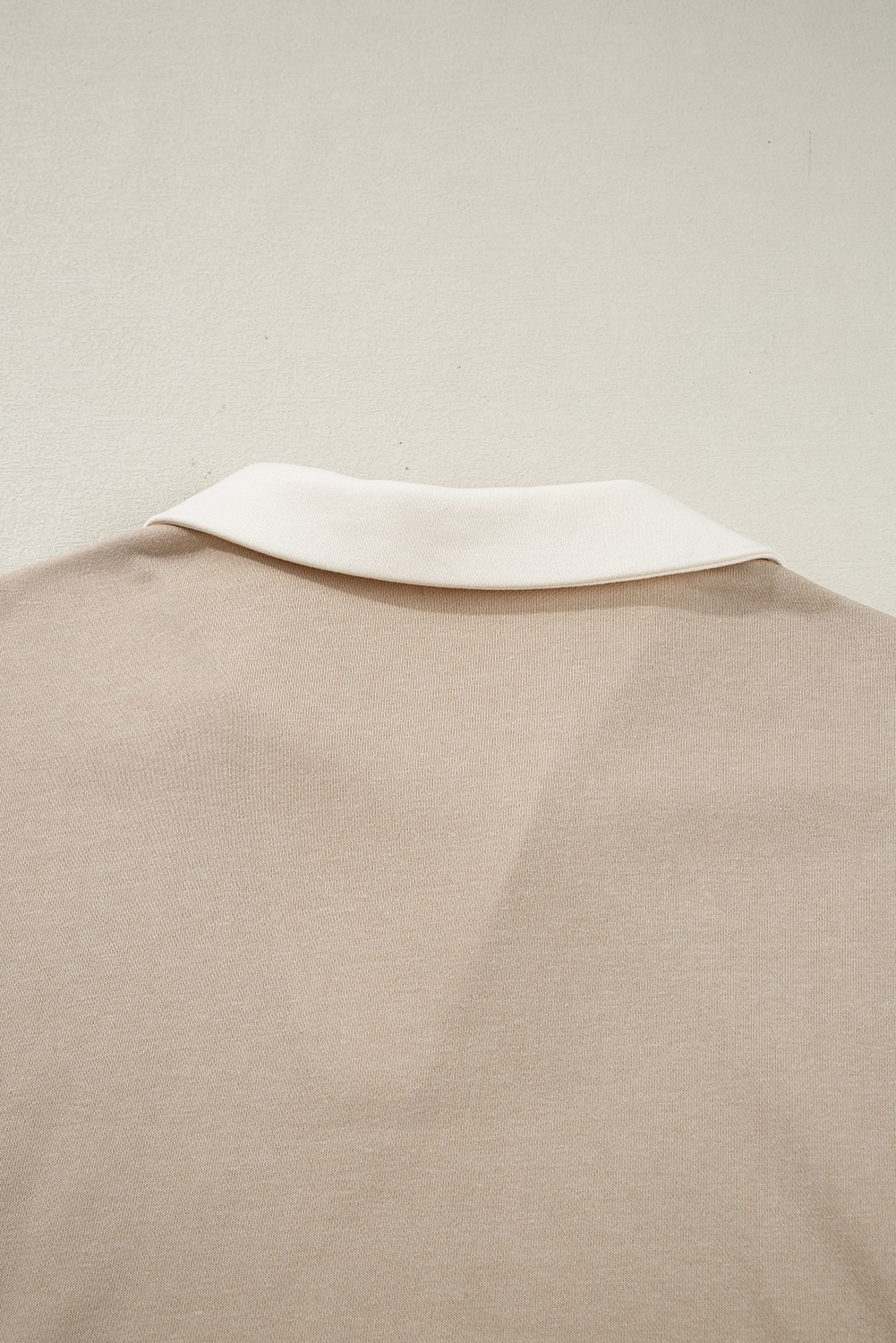 Parchment Raw Edge Detail Colorblock Patchwork Cropped Pullover Drawstring Skirt Set view 21