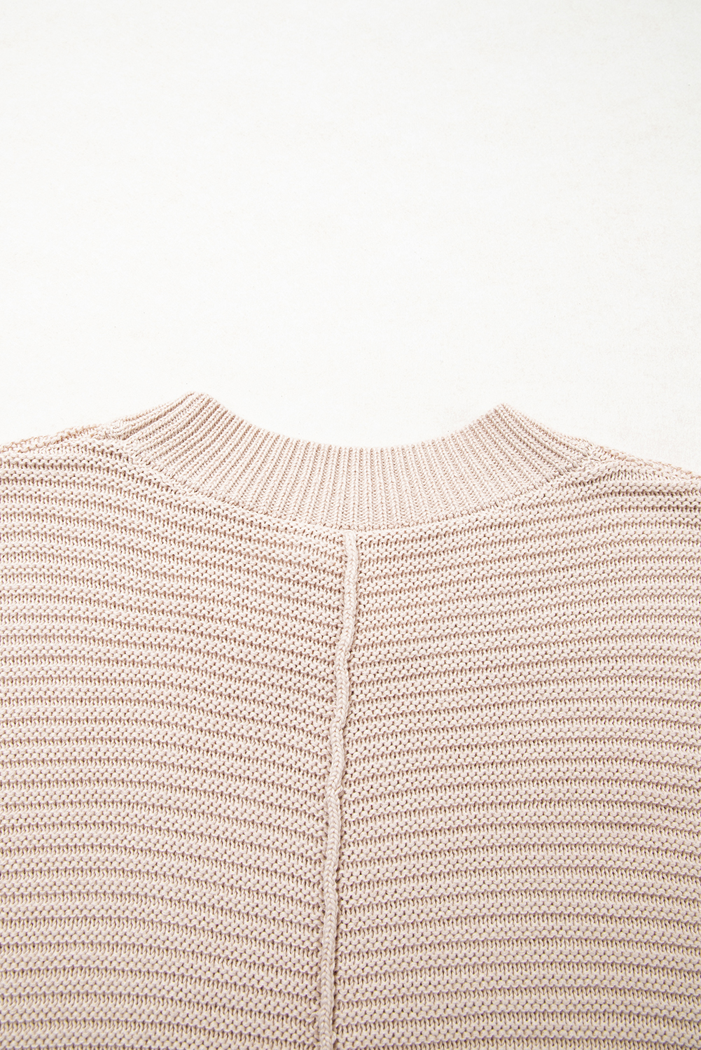 Parchment Mixed Texture Patchwork Knitted Puff Sleeve Sweater view 18