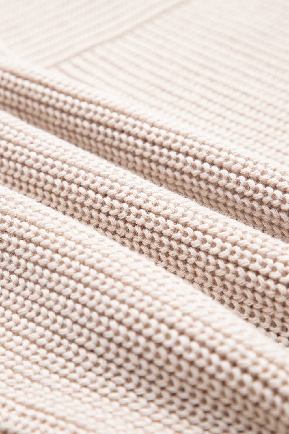 Parchment Mixed Texture Patchwork Knitted Puff Sleeve Sweater view 19
