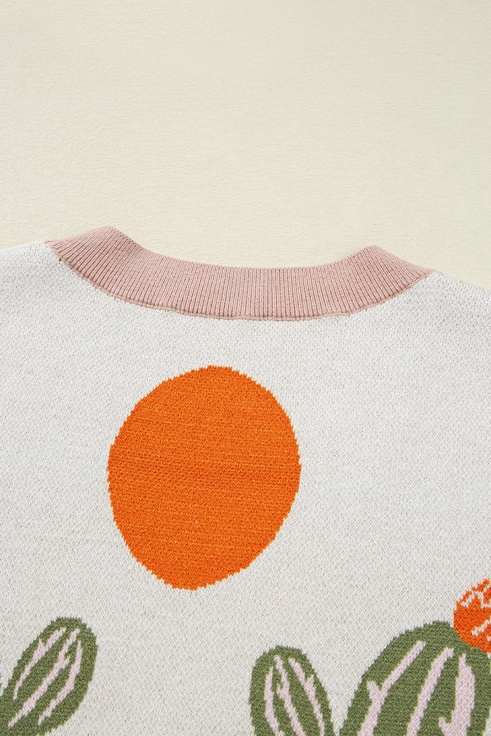 Apricot Desert Cactus Buttoned Front Sweater Cardigan view 17