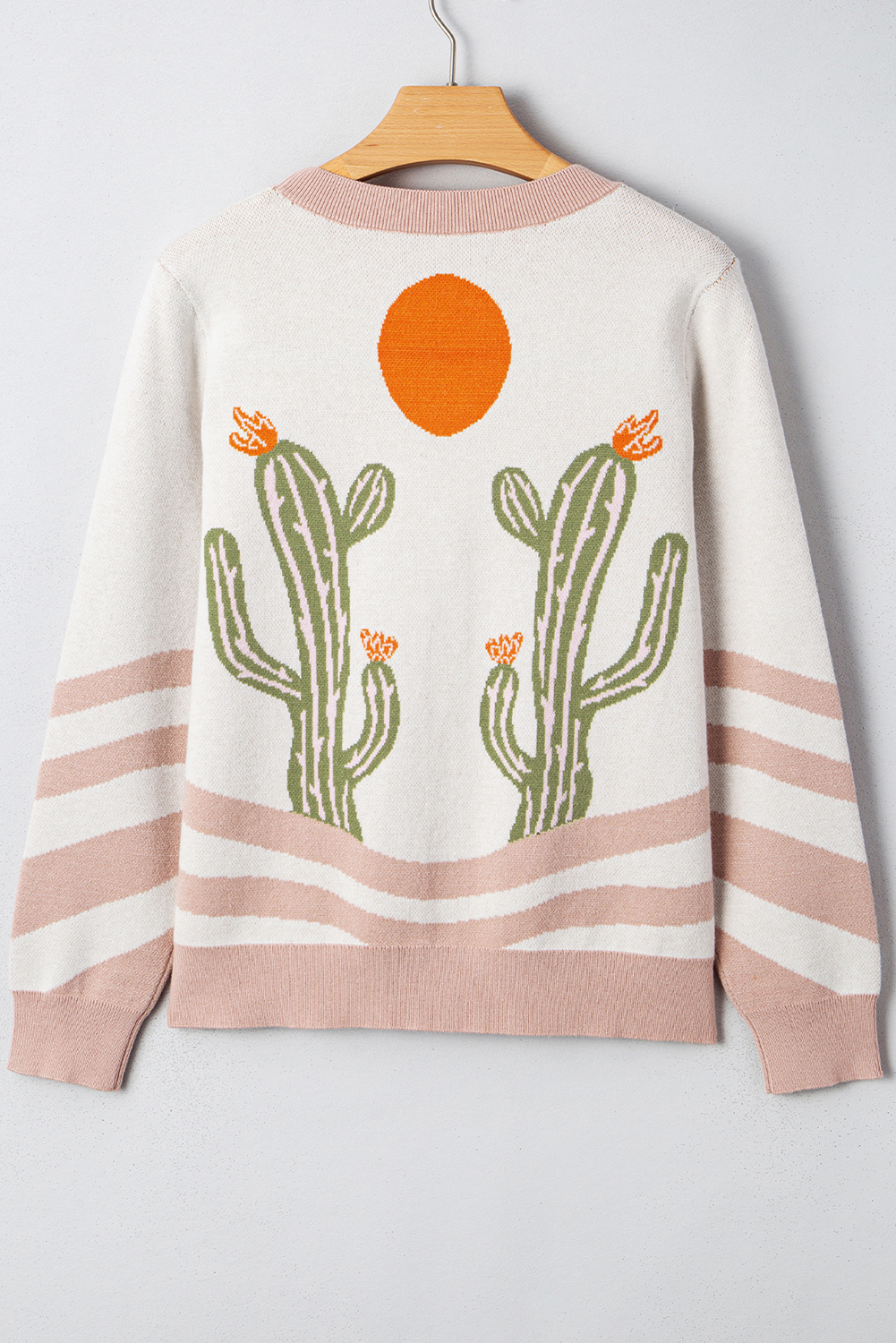Apricot Desert Cactus Buttoned Front Sweater Cardigan view 10
