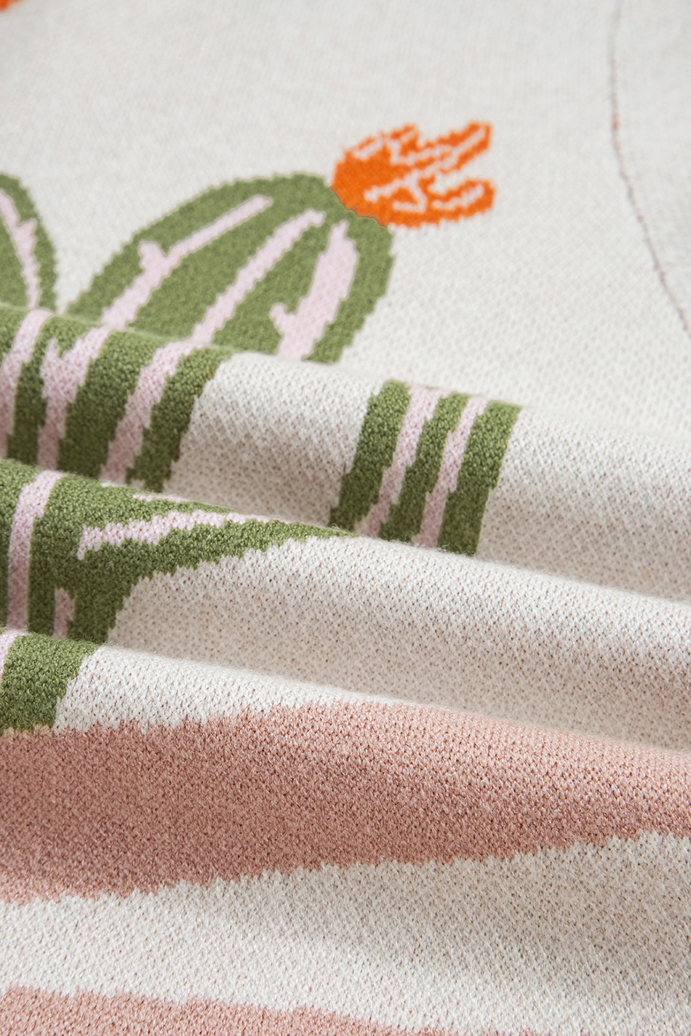 Apricot Desert Cactus Buttoned Front Sweater Cardigan view 16