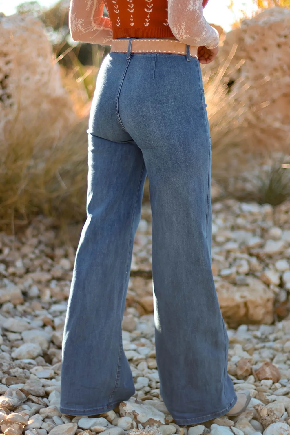 $ 18.14 - Ashleigh Blue Multi Buttons High Waist Wide Leg Jeans With ...
