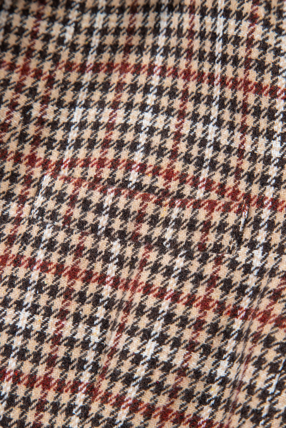 Brown Houndstooth Lapel Collar Blazer view 18