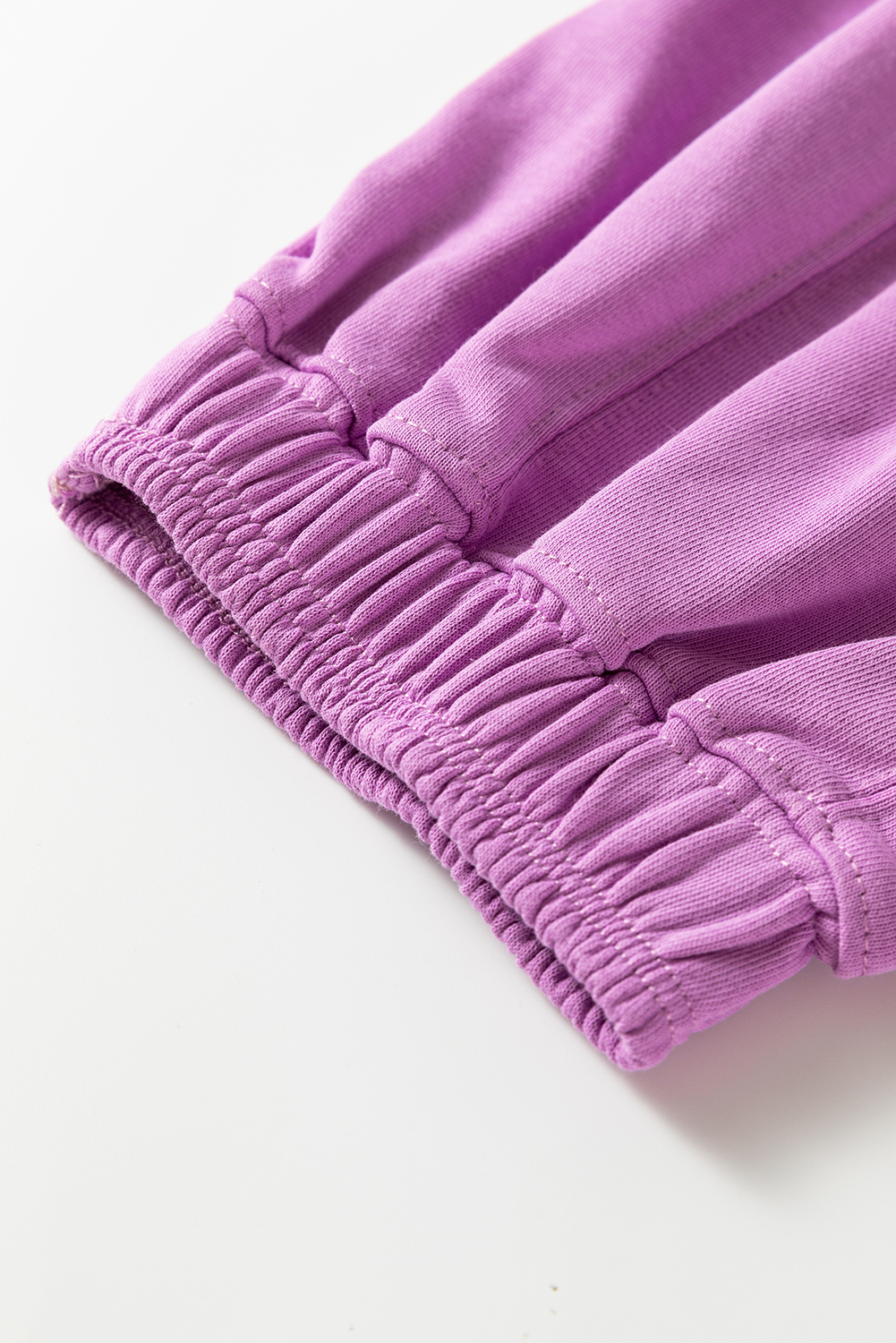 Lilac Drawstring Elastic Waistband Solid Color Jogger Pants view 18
