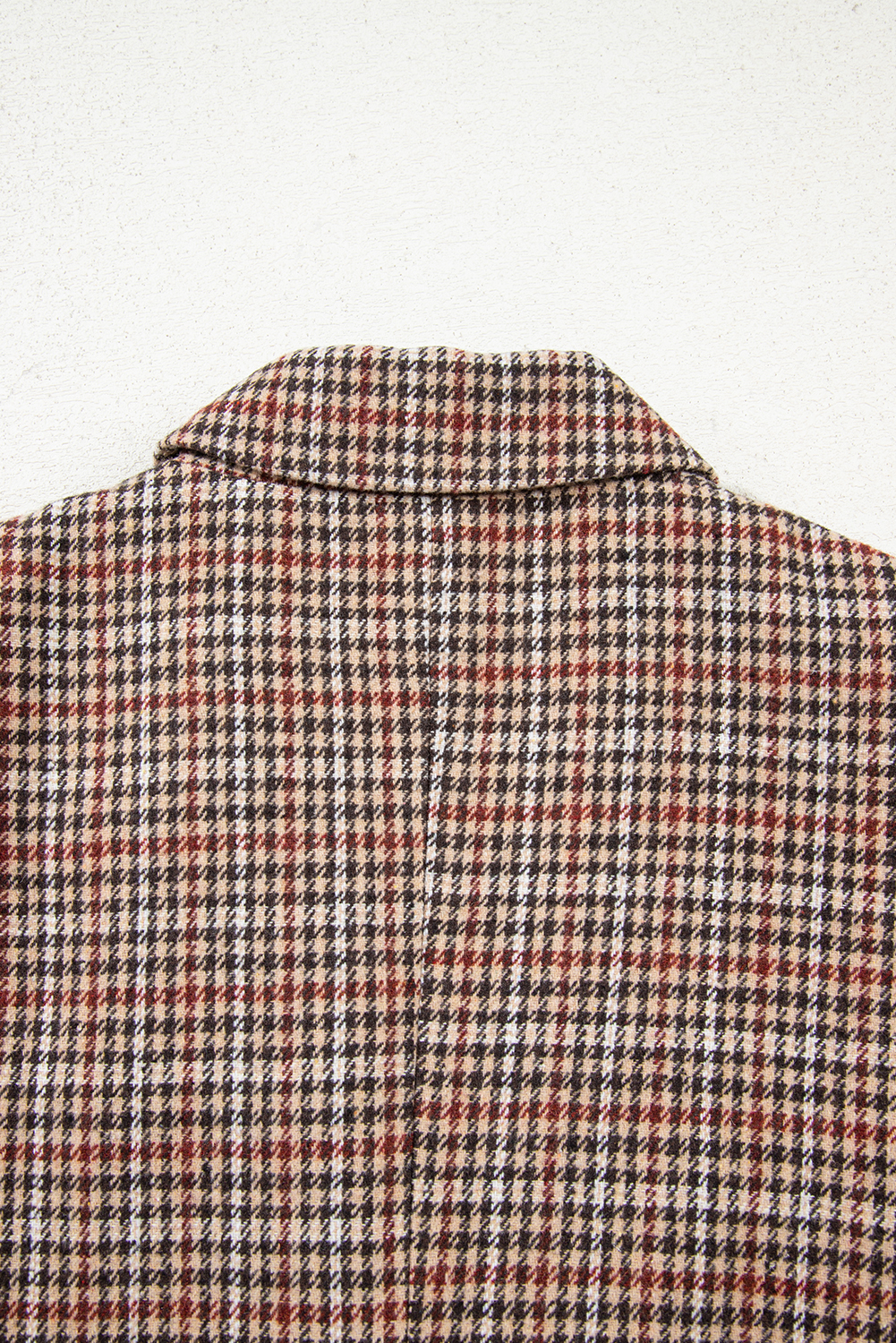 Brown Houndstooth Lapel Collar Blazer view 12